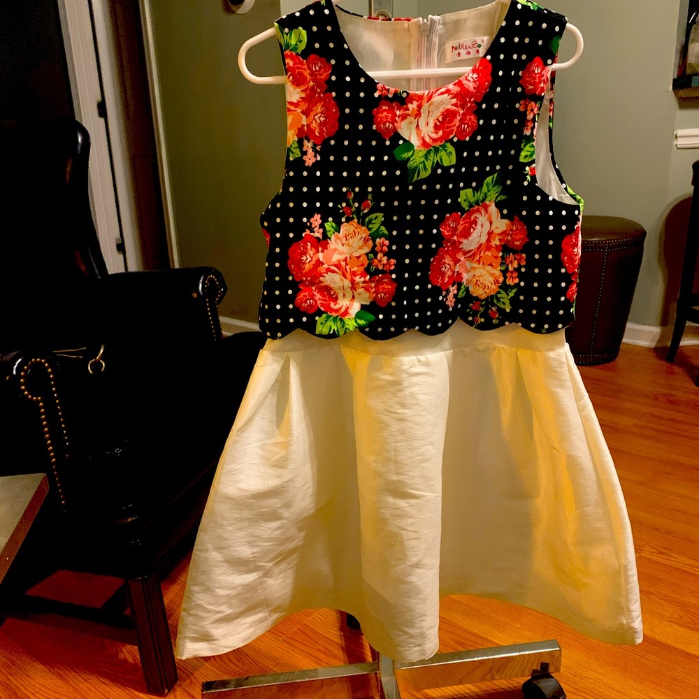 Girls floral and white dress